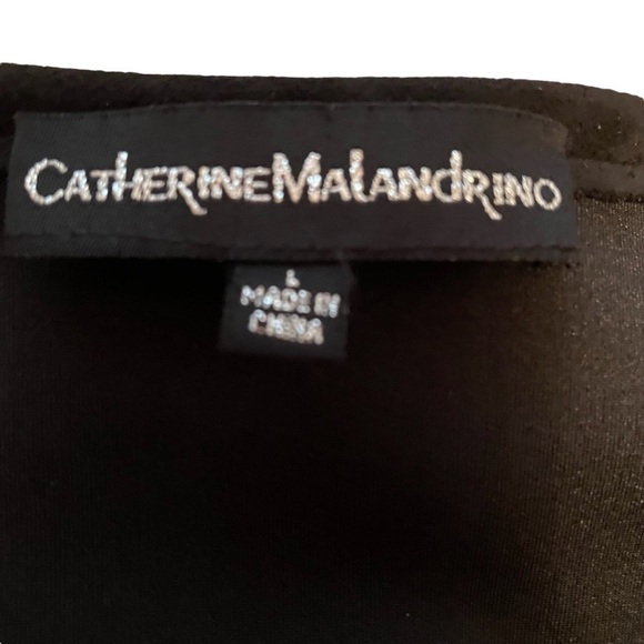 CATHERINE Malandrino Women’s Black Open Drape Cardigan- Size Large Faux Suede - Picture 7 of 10